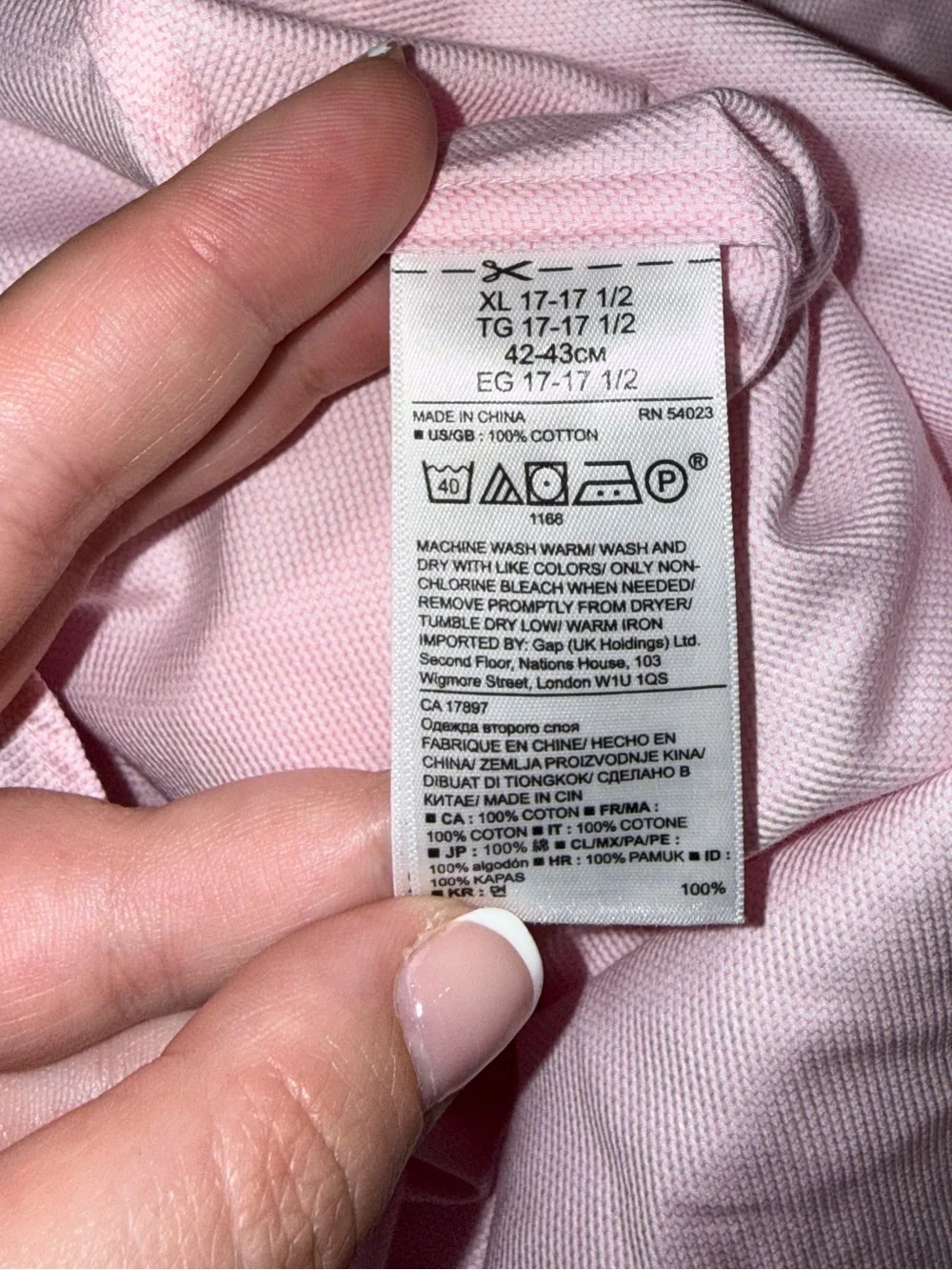 Banana Republic Men’s Light Pink Camden Fit 100% Cotton Dress Shirt